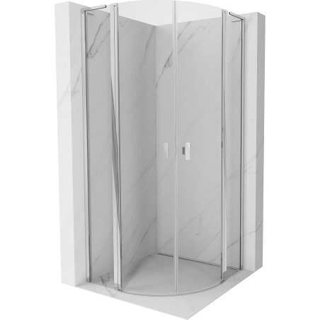 Mexen Mist L Duschkabine halbrund schwenkbar 90 x 90 cm, transparent, Chrom - 8A32L-090-090-01-00
