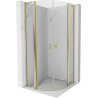 Mexen Mist L Halbrunde Duschkabine klappbar 80 x 80 cm, transparent, gold - 8A32L-080-080-50-00