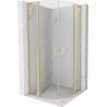 Mexen Mist L Semi-Circular Shower Cabin Hinged 80 x 80 cm, Transparent, Brushed Gold - 8A32L-080-080-55-00