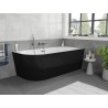 Mexen Silo nurgaga parempoolne triibuline vabas seisev vann 170 x 80 cm, valge/must, gun metal ülevool - 52891708075P-95