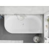 Mexen Silo freistehende Eckbadewanne rechts geriffelt 170 x 80 cm, weiß/schwarz, Überlauf gebürstetes Nickel - 52891708075P-97