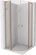 Mexen Mist L Duschkabine halbrund schwenkbar 90 x 90 cm, transparent, gebürstetes Kupfer - 8A32L-090-090-65-00