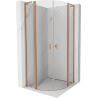Mexen Mist L Duschkabine halbrund schwenkbar 100 x 100 cm, transparent, gebürstetes Kupfer - 8A32L-100-100-65-00