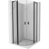 Mexen Mist L ronde douchecabine met scharnierende deur 90 x 90 cm, transparant, zwart - 8A32L-090-090-70-00