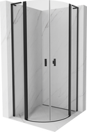 Mexen Mist L Halbrunde Duschkabine schwenkbar 90 x 90 cm, transparent, schwarz - 8A32L-090-090-70-00