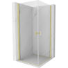 Mexen Mist-B Duo Duschkabine, schwenkbar, 85 x 85 cm, transparent, gebürstetes Gold - 8A2-085-085-55-00