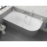 Mexen Silo wanna wolnostojąca narożna lewa ryflowana  150 x 75 cm, biała/szara, przelew chrom - 52891507562L-01