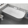Mexen Silo baignoire autoportante d'angle gauche rainurée 150 x 75 cm, blanc/gris, trop-plein blanc - 52891507562L-20