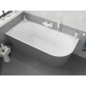 Mexen Silo wanna wolnostojąca narożna lewa ryflowana  150 x 75 cm, biała/szara, przelew biały - 52891507562L-20