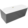 Mexen Silo freestanding corner left grooved bathtub 150 x 75 cm, white/gray, gold overflow - 52891507562L-50