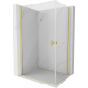Mexen Mist-B Duo cabine de douche battante 100 x 95 cm, transparent, or brossé - 8A2-100-095-55-00