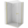 Mexen Mist-B Duo Duschkabine klappbar 100 x 95 cm, transparent, gebürstet gold - 8A2-100-095-55-00