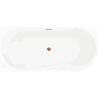 Mexen Silo freistehende Eckbadewanne links gerillt 150 x 75 cm, weiß/grau, Überlauf roségold - 52891507562L-60