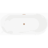 Mexen Silo freistehende Eckbadewanne links gerillt 150 x 75 cm, weiß/grau, Überlauf gebürstetes Kupfer - 52891507562L-65