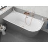 Mexen Silo freistehende Eckbadewanne links gerillt 150 x 75 cm, weiß/grau, Überlauf gebürstetes Kupfer - 52891507562L-65