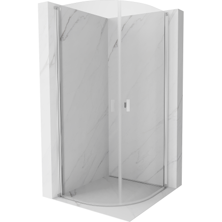 Mexen Mist Halbkreis-Duschkabine schwenkbar 90 x 90 cm, transparent, Chrom - 8A31-090-090-01-00