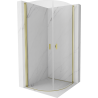 Mexen Mist, halbrunde Duschkabine, schwenkbar 70 x 70 cm, transparent, gold - 8A31-070-070-50-00