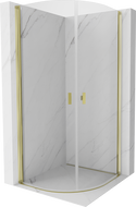 Mexen Mist halfcirkelvormige douchecabine zwenkbaar 70 x 70 cm, transparant, goud - 8A31-070-070-50-00