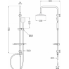 Mexen T62 columna de ducha, gris pistola cepillado - 798626293-66