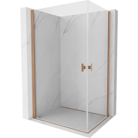 Mexen Mist-B Duo hinged shower cabin 85 x 70 cm, transparent, brushed copper - 8A2-085-070-65-00