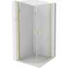 Mexen Mist cabine de douche semi-circulaire pivotante 80 x 80 cm, transparent, or brossé - 8A31-080-080-55-00