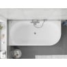 Mexen Silo Freistehende Eckbadewanne links geriffelt 150 x 75 cm, weiß/grau, Überlauf Gun Metal - 52891507562L-95