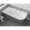 Mexen Silo freestanding corner left fluted bathtub 150 x 75 cm, white/grey, brushed nickel overflow - 52891507562L-97