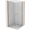 Mexen Mist cabine de douche demi-circulaire pivotante 90 x 90 cm, transparent, cuivre brossé - 8A31-090-090-65-00