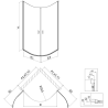 Mexen Mist Duschkabine halbrund aufklappbar 70 x 70 cm, transparent, schwarz - 8A31-070-070-70-00