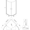 Mexen Mist halbrunde Duschkabine schwenkbar 80 x 80 cm, transparent, schwarz - 8A31-080-080-70-00