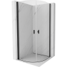 Mexen Mist cabine de douche semi-circulaire pivotante 80 x 80 cm, transparent, noir - 8A31-080-080-70-00