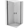 Mexen Mist halbrunde Duschkabine schwenkbar 80 x 80 cm, transparent, schwarz - 8A31-080-080-70-00