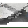 Mexen Silo vrijstaande hoekbad links geribbeld 170 x 80 cm, wit/grijs, overloop chroom - 52891708062L-01