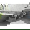 Mexen Silo vrijstaande hoekbad links geribbeld 170 x 80 cm, wit/grijs, overloop chroom - 52891708062L-01