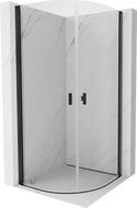 Mexen Mist cabine de duche semicircular de abrir 90 x 90 cm, transparente, preta - 8A31-090-090-70-00