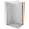 Mexen Mist-B Duo cabine de douche pivotante 80 x 75 cm, transparent, cuivre brossé - 8A2-080-075-65-00