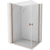 Mexen Mist-B Duo Hinged Shower Cabin 80 x 75 cm, Transparent, Brushed Copper - 8A2-080-075-65-00