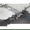 Mexen Silo freistehende Wannenecke links geriffelt 170 x 80 cm, weiß/grau, weißer Überlauf - 52891708062L-20