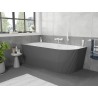 Mexen Silo wanna wolnostojąca narożna lewa ryflowana  170 x 80 cm, biała/szara, przelew biały - 52891708062L-20