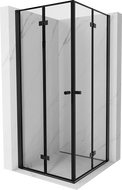 Mexen Mist-F Duo cabina de ducha plegable 90 x 90 cm, marco negro, negro - 8A6-090L-090P-70-70