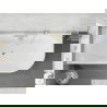 Mexen Silo freistehende Eckwanne links geriffelt 170 x 80 cm, weiß/grau, Überlauf gold - 52891708062L-50