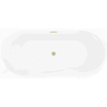 Mexen Silo freistehende Eckbadewanne links geriffelt 170 x 80 cm, weiß/grau, Überlauf gold gebürstet - 52891708062L-55