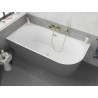 Mexen Silo freistehende Eckbadewanne links gerippt 170 x 80 cm, weiß/grau, Überlauf gebürstetes Gold - 52891708062L-55