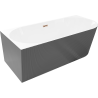 Mexen Silo Free-Standing Corner Bath Left Grooved 170 x 80 cm, White/Grey, Overflow Rose Gold - 52891708062L-60