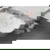 Mexen Silo vrijstaande hoekbad links geribbeld 170 x 80 cm, wit/grijs, overloop in geborsteld koper - 52891708062L-65