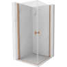 Mexen Mist-B Duo cabine de douche pivotante 80 x 80 cm, transparent, cuivre brossé - 8A2-080-080-65-00