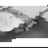 Mexen Silo vrijstaande hoekbad links geribbeld 170 x 80 cm, wit/grijs, overloop gun gray geborsteld - 52891708062L-66