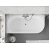 Mexen Silo freistehende Eckbadewanne links gerillt 170 x 80 cm, weiß/grau, Überlauf Gun Gray gebürstet - 52891708062L-66