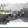Mexen Silo vrijstaande hoekbadkuip links geribbeld 170 x 80 cm, wit/grijs, zwarte overloop - 52891708062L-70