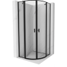 Mexen Mist Duschkabine halbrund schwenkbar 90 x 90 cm, schwarzer Rahmen, schwarz - 8A32-090-090-70-70